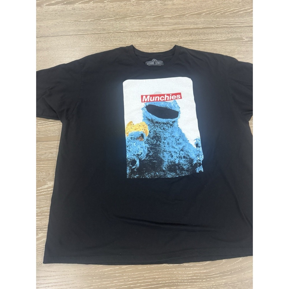 Cookie Monster Munchies Sesame Street Shirt 3XL Black Graphic Tee Mad Engine
